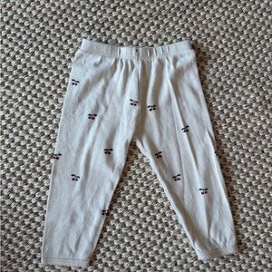 Konjes Cherry Print Kids Leggings - White